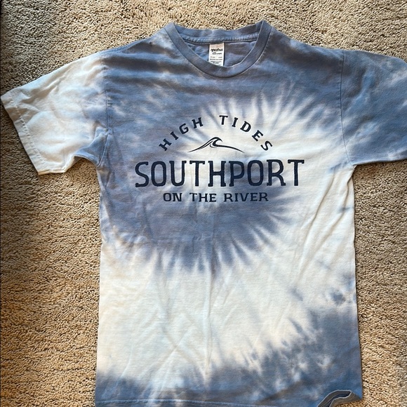 Blue and White Tie-Dye T-Shirt - Picture 1 of 3